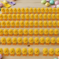 Kids' Easter Wind-Up Chick Toys, 50-Pack Yellow Hopping Party Favors  Mainan Angin Anak Ayam Paskah,