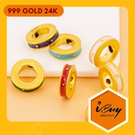 IBUY 999 Gold  Gu Fa Round Isolation Beads 古法车轮隔片  24k (999)