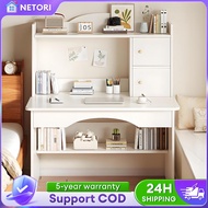 Meja Belajar Student Study Table With Drawer Bookshelf Computer Writing With Storage Rack Office Kid