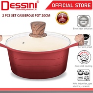 DESSINI ITALY XWB-20 Die Cast Aluminium Non Stick Casserole Pot Bowl Deep Fry Pan Induction Cookware