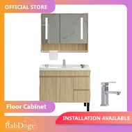 Rabdoge Bathroom Floor Cabinet Ceramic Basin With Smart LED Mirror Cabinet