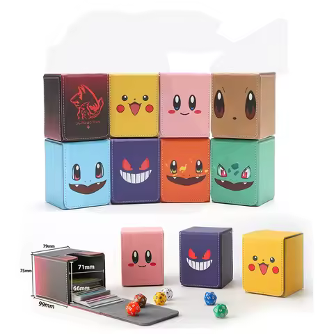 Anime Pokemon Charizard Eevee Charizard Gengar Bulbasaur Pikachu Deck Box WS PTCG Trading Card Colle