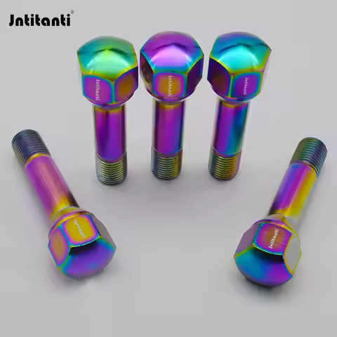 Jntitanti High performance Gr.5 titanium 60 degree cone seat wheel Rim bolts titanium bolt screw M14