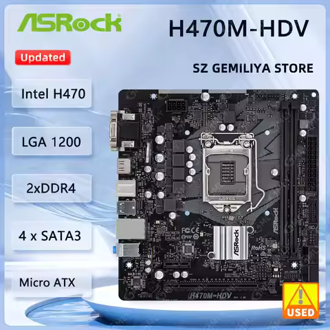 ASROCK H470M-HDV Motherboard intel H470 LGA 1200 DDR4 64GB M.2 support 10400F 10900K 10100 10700 101
