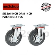 ( 2 PCS ) SWIVEL RUBBER CASTOR WHEEL ( 6 INCH OR 8 INCH )