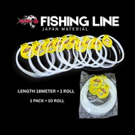 Sawa D Fishing Line Leader Japan Material 18meter 1roll 10 roll in 1 pack