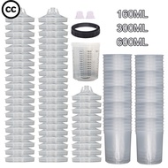 CC 50Pcs/Set Spray Gun Paint Mixing Cup H/O Quick Cup Spray Gun Tank 160ML/300ML/600ML Disposable Pa