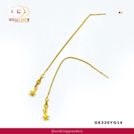 WELL CHIP Drop Earring - 916 Gold/Anting Jatuh - 916 Emas