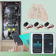 Smart Electricity Meter 3 Phase WiFi Energy Meter DIN Rail Installation Remote Control with 3 Curren