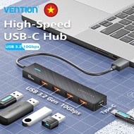 Vention® Chuyển USB sang USB 3.2 Gen 2 Loại-A x 4 USB-C 10g Bộ chuyển đổi Hub 10gbps công USB tốc độ