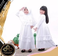 Baju Gamis Putih Anak Perempuan Bahan Dobby Baju Muslim Anak Perempuan