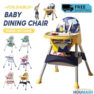 Multifunction Baby High Chair Foldable, Toddler Baby Chair with Tray Removable, Adjustable Dual Height Baby Feeding Chair