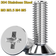 M3/M3.5/M4/M5 Screw,304 Stainless Steel Cross Head Flat Head Screw, Horn Countersunk Head Screw Smal