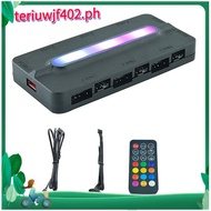 ARGB Controller 5V/3Pin ARGB 4Pin Fan PWM HUB PWM ARGB Fan Hub ARGB Hub Splitter for Computer PC Cas