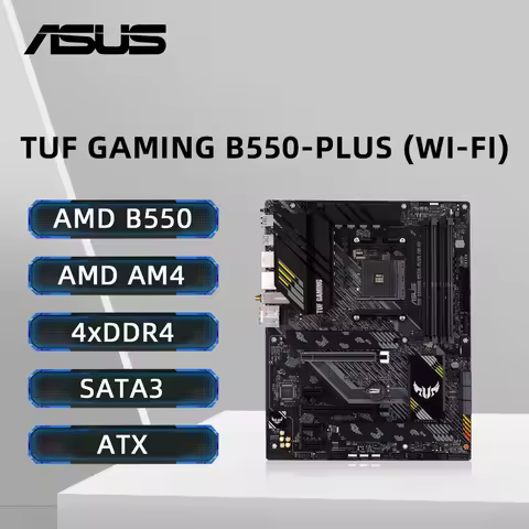 ASUS TUF GAMING B550-PLUS WIFI II Motherboard AMD AM4 Support Ryzen 5 5600 R7 5700X3D CPU Dual M.2 W