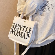 Women GENTLEWOMAN Printed canvas tote bag Women tas Jalan