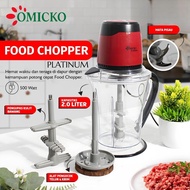OMICKO Food Chopper Platinum 2L - Blender Daging & Pengocok Telur - OM829