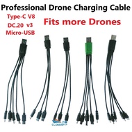 Drone Battery Charging cable Fits 3.7V/7.4V/11.1V/7.6V Lipo Battery Type -C/Micro-USB/DV2.0/DC3.5 Ch
