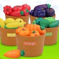 Simulated family toys, fruit and vegetable color cognitive classification games, preschool teaching 