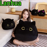 LANHUA Black Cat Plush Doll, 4 Size Cuddly Cuddly Pillow Cushion, Cartoon Round Ball Plushie Stuffed