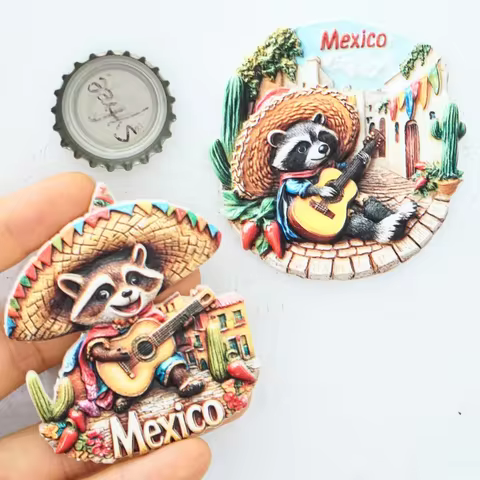 1pc, Mexico Fridge Magnets, Mexico Travel Fridge Magnets, Mexico Scenery Fridge Magnets, Mexico Home
