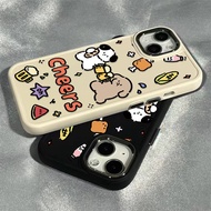 Cartoon Cute Cheers Dog Pattern Phone Case Compatible for IPhone 15 13 11 14 12 Pro Max 7/8 Plus IPhone SE 2020 X XS MAX Fashion Shockproof Case