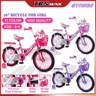 Basikal Saiz 16 Inci / 16" Bicycle / 16 Inch Basikal Budak Perempuan / Basikal Kanak2 Tayar Hidup / Untuk Umur 4-6 Tahun