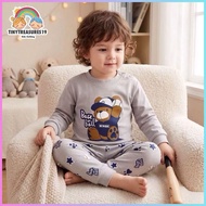 Tinytreasures19 Nb-5yrs old Longsleeve Pajama Pure Cotton Set for Boy Kids Fashion OOTD Sleepwear