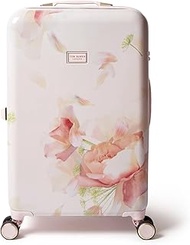 Magnolia Bloom Suitcase, 68 cm, Medium Pink Floral Design, 4 Wheels, Lightweight ABS, TSA Lock, Desi