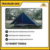 TENDA Flysheet 6X4 Roof Tarpaulin Bivouac Base Shelter Tent Emergency Camping Hiking Camping