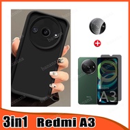 Redmi A3 TPU Silicone Phone Case for Redmi A5 14C 15C13C 3in1 Anti Spy Screen Protector Soft Ceramic