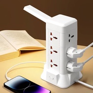 ปลั๊กต่อขยาย Tower Socket Surge Protector พร้อม USB 3 เมตร สายไฟต่อสายไฟ โคมไฟตั้งโต๊ะด้านข้าง Power