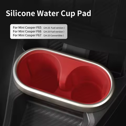 Car Water Cup Holder For Mini Cooper F65 F66 F67 2025 Fuel Version Center Console Silicone Organizer