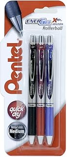 Pentel EnerGel 0.7 mm Xm Retractable Pen - Black/Red/Blue (Pack of 3), XBL77/3-ABC