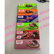 COLOURFUL CHAIN SSS 415-132L 428-132L - GOLD / ORANGE / GREEN rantai warna warni sss 132L 415 428
