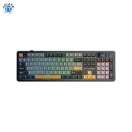 AULA F108 PRO  Full Size Wireless Gasket-mounted Gaming Keyboard with Screen and Knob Gray Yellow