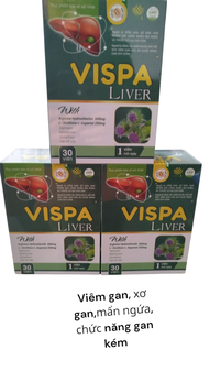 Vispa Liver hộp 30 viên hàng chính hãng hỗ trợ mát gan giải độc tăng cường chức năng gan giảm ngứavi