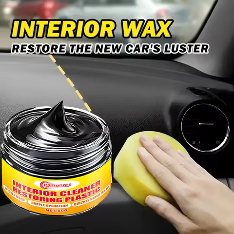 Nano Crystal Plating Multi-Purpose Car Wax, Interior Shine & Tire Protector, Black Vehicle Yellowing
