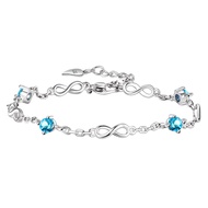 2026 New Design High Quality Fashion 925 Sterling Silver Bracelet Light Luxury Blue Zircon Bracelet 