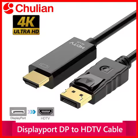 1.8M 6FT 4K X 2K Gold Plated DisplayPort DP to HDTV Adapter Cable Male to Male Converter for PC Lapt
