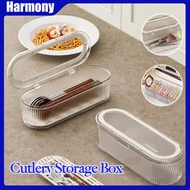 Kitchen Cutlery Storage Box Organizer with Cover Multi-purpose Storage Box Kotak Simpanan Perkakas