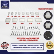 TEAM PC COMPUTER POWER CABLE PLUG 5557/5559 4.2mm PIN CONNECTOR, 1-PAIR MALE + FEMALE with PIN