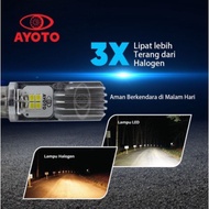 lampu led ayoto m2b h6 t19 bebek matic original ! - putih - kuning