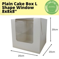 Plain Cake Box L shape window 20cm x 20cm x20cm