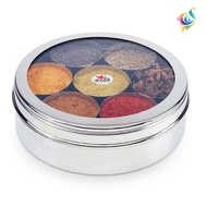 See through Masala dabba Glass Lid Spice Container Spice box Storage container 7 containers