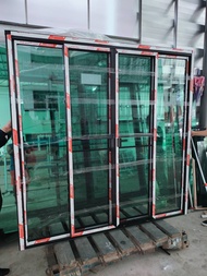 🏆ยอดขายอันดับ1🏆200x200ประตูบานเลื่อนอลูมิเนียมแบ่ง4ช่อง🏡หนา1มิล🏡กระจก5มิล🏡แข็งแรง🏡สวย🏡เสริมเหล็กวงกบ