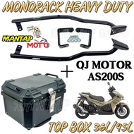 QJ MOTOR AX200 AX200S MONORACK HEAVY DUTY & TOP BOX 36L 45L PLASTIC ABS AX 200 MOTO RACK CARRIER LIP