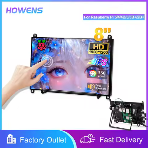8inch FHD Touch Screen Raspberry Pi 5 Monitor 1920x1200 IPS Mini DIY Display Module HDMI for RPi 4B/