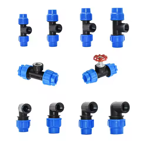 1/2" 3/4" 1" to 20mm 25mm 32mm PE Pipe Locked Tee Water Splitter Farmland Irrigation PE Pipe Quick C
