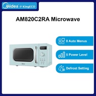 Midea AM820C2RA Light Retro Green Quick Defrost Microwave Oven, 21L
